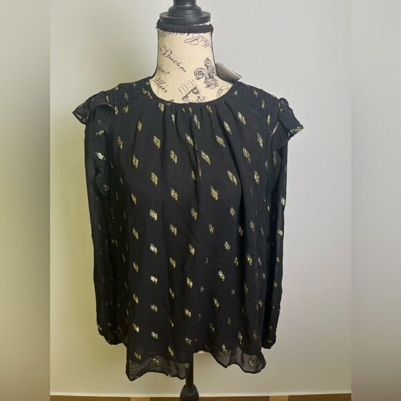Whistles Metallic Dobby Top NWT Size 10 - Picture 1 of 10